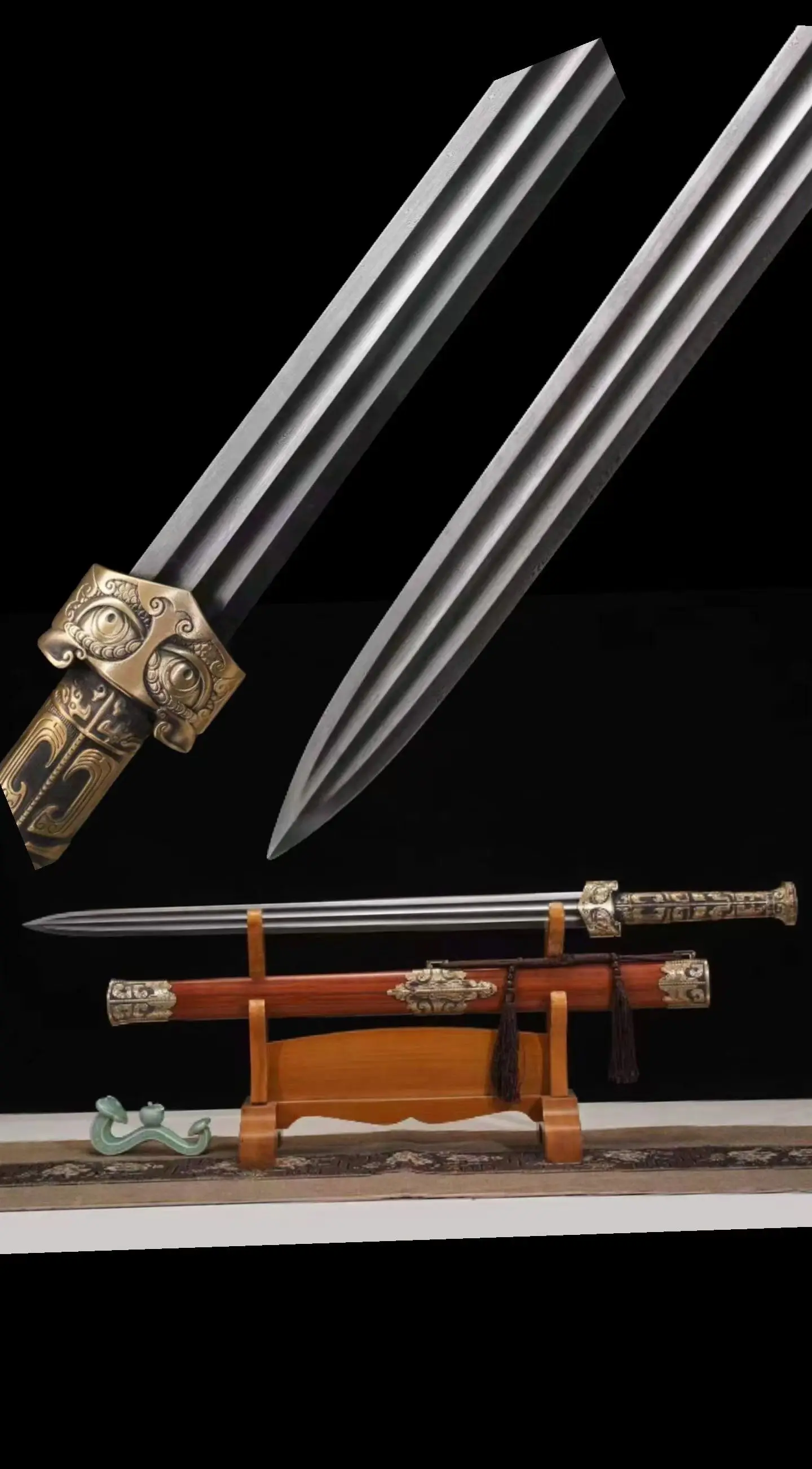 Copper Handle King Yue Battle Sword, Real Handheld, Multi Refined Pattern Steel Blade, Chinese Kungfu Wushu jian Unsharpened
Copper Handle King Yue Battle Sword, Real Handheld, Multi Refined Pattern Steel Blade, Chinese Kungfu Wushu jian Unsharpened