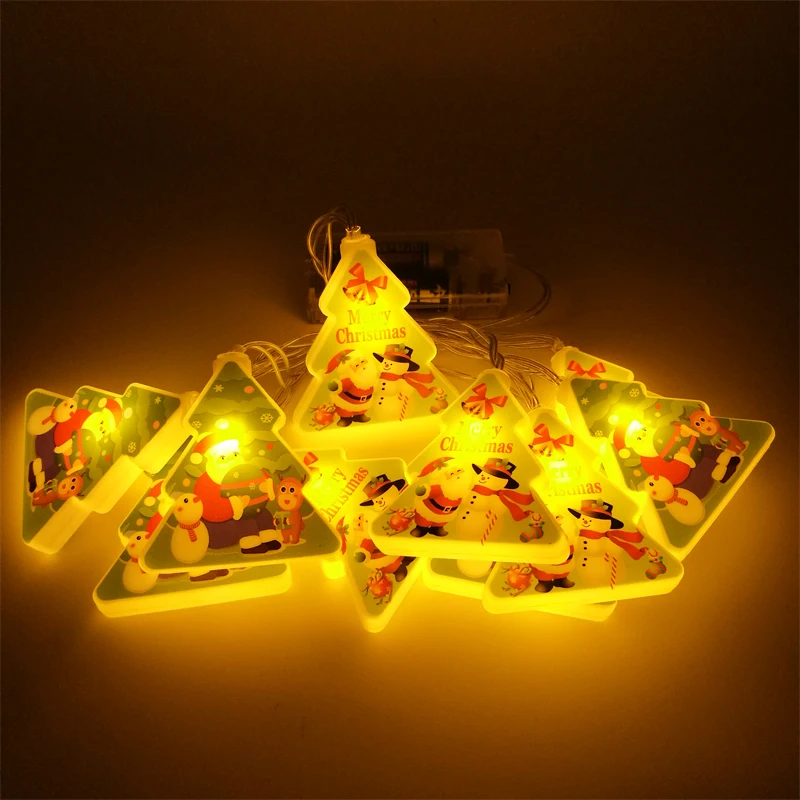 

10Pcs Santa Claus Snowman Elk Christmas Tree LED String Night Light For Xmas Party 2024 New Year Eve Home Navidad Gift Supplies