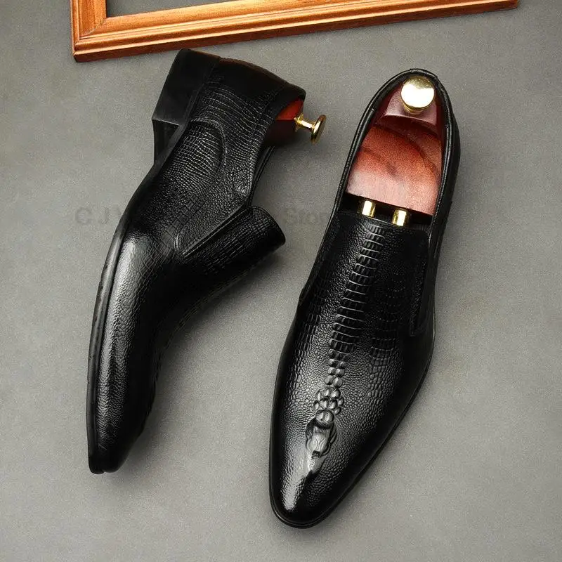Luxury Genuine Leather Loafers Dress Men Shoe Wedding Party Best Man Shoe Business Office Formal Crocodile Pattern Shoes For Men
Luxury Genuine Leather Loafers Dress Men Shoe Wedding Party Best Man Shoe Business Office Formal Crocodile Pattern Shoes For Men