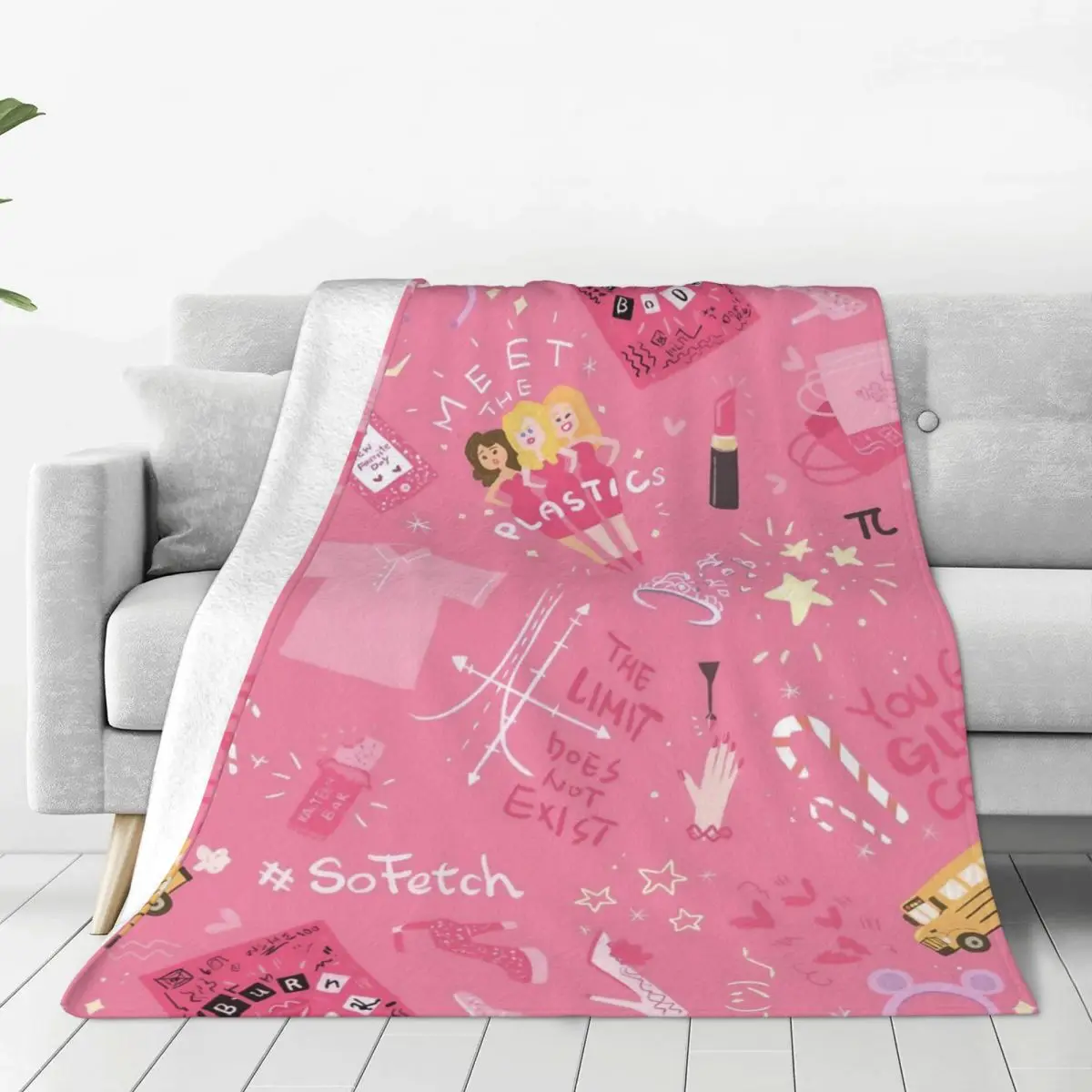 

Burn Book Pink Pattern Blanket Flannel Ultra-Soft Throw Blankets for Bedding Couch Bedspread