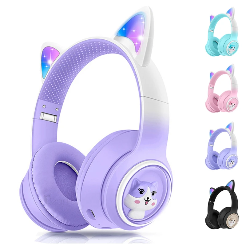 Симпатичные наушники с кошачьими ушками с RGB светодиодной подсветкой, Bluetooth, Беспроводная игровая гарнитура для ПК, hi-fi музыка для фотографий, подарки
Симпатичные наушники с кошачьими ушками с RGB светодиодной подсветкой, Bluetooth, Беспроводная игровая гарнитура для ПК, hi-fi музыка для фотографий, подарки