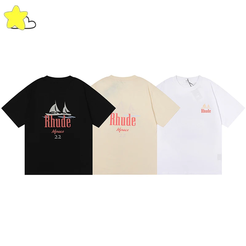 Sailboat Letter Printing Logo Rhude T-shirts Men Women High Quality Short Sleeve Casual O-Neck Cotton RHUDE Top Tees
Sailboat Letter Printing Logo Rhude T-shirts Men Women High Quality Short Sleeve Casual O-Neck Cotton RHUDE Top Tees