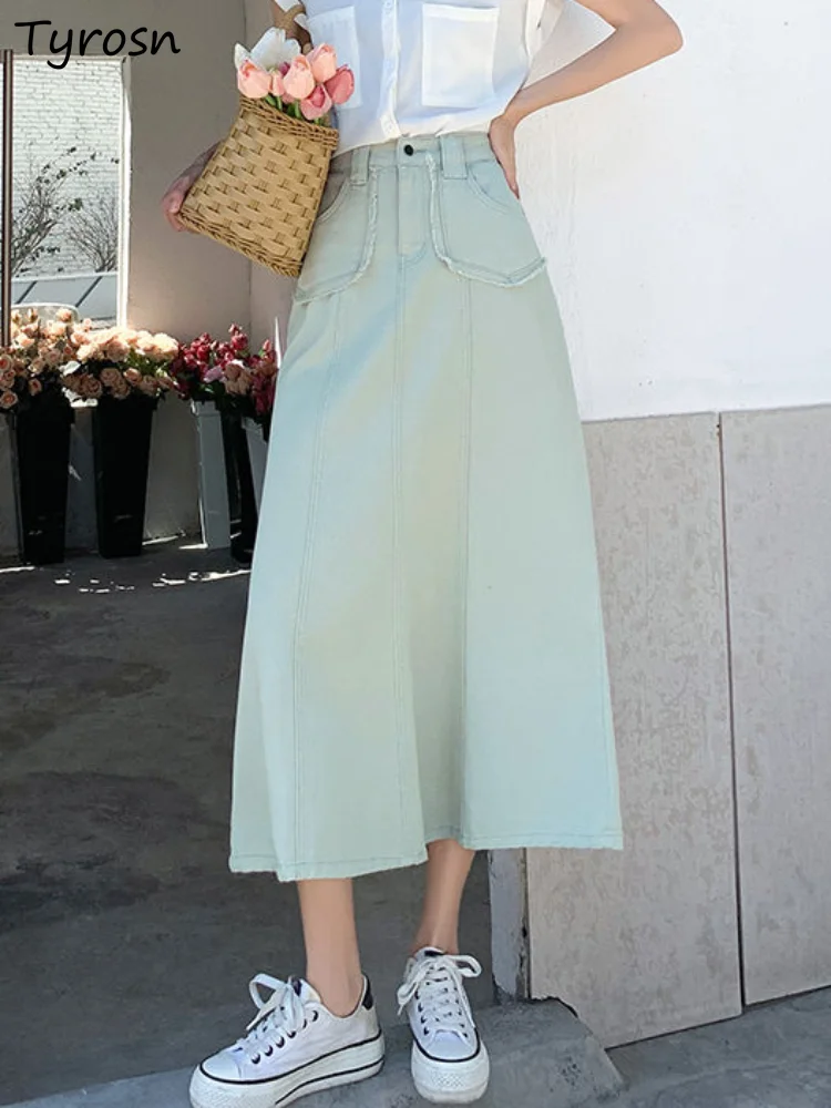 Skirts Women Denim Design Sweet Simple Solid Leisure All-match Summer High Waist Fashion Korean Style Loose Ladies Daily A-line
Skirts Women Denim Design Sweet Simple Solid Leisure All-match Summer High Waist Fashion Korean Style Loose Ladies Daily A-line