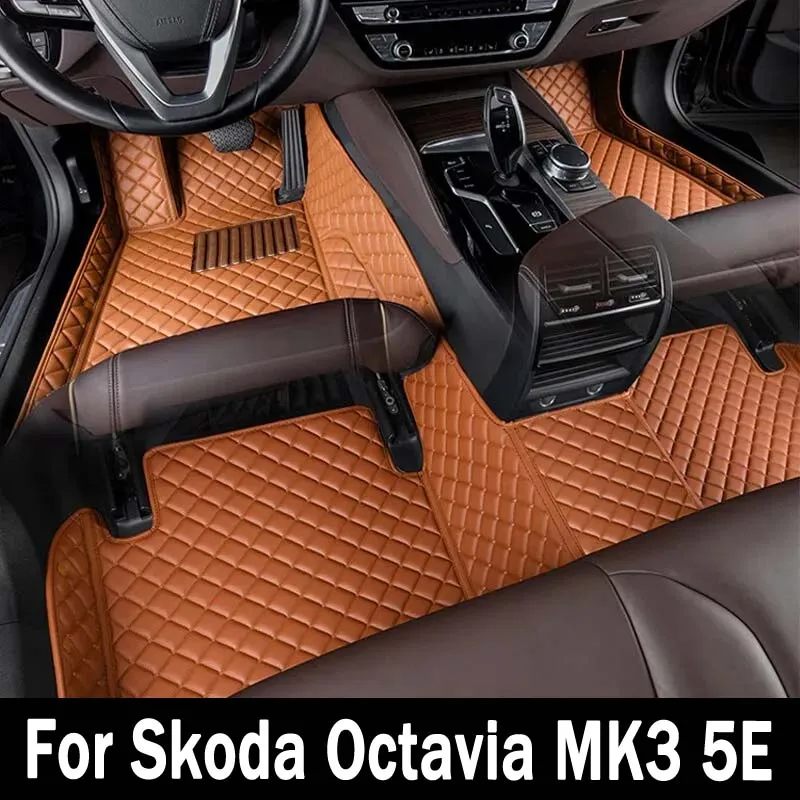 

LHD Car Floor Mats For Skoda Octavia MK3 5E 2023 2022 2021 2020 2019 2018 2017 2016 2015 2014 2013 Part Auto Accessories Carpets
