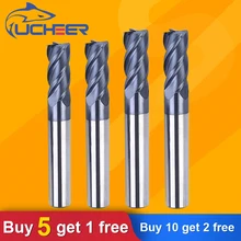 UCHEER Cutting HRC45 4 Flutes Flat Cutter 4/ 6mm Machine Tools Alloy Carbide Milling Cutter End Mill Router Bit
UCHEER Cutting HRC45 4 Flutes Flat Cutter 4/ 6mm Machine Tools Alloy Carbide Milling Cutter End Mill Router Bit