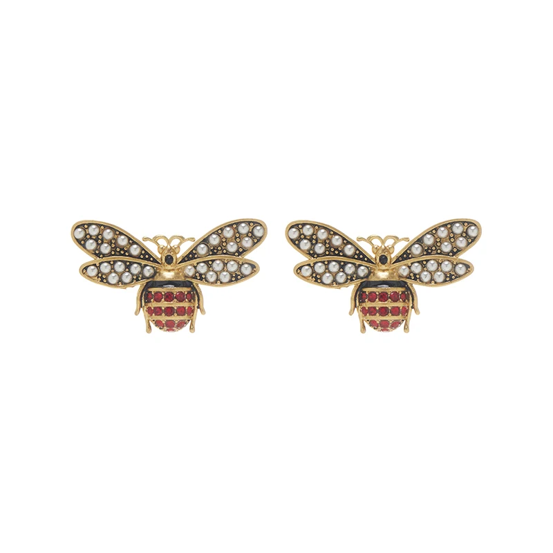 

Fraya Vintage Bee Stud Earrings 925 Silver Pin 18K plated gold Prevent Allergy Earring 2024 New Europe And America Fashion