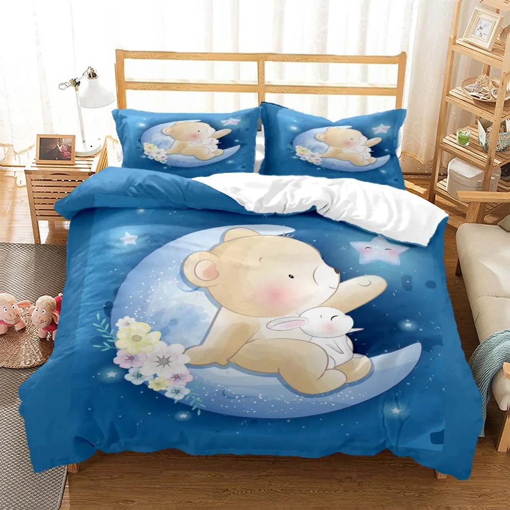 Cute Bear Printed Quilt Cover Pillow Cover Bedding set luxury for children Soft and comfortable quilt cover Customizable
Cute Bear Printed Quilt Cover Pillow Cover Bedding set luxury for children Soft and comfortable quilt cover Customizable