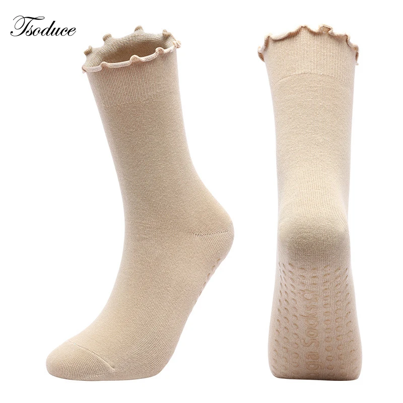 

Yoga Socks Middle Tube Stringy Selvedge Non-Slip Breathable Cotton Fitness Pilates Damping Dance Ballet Grip Socks for Women Gym