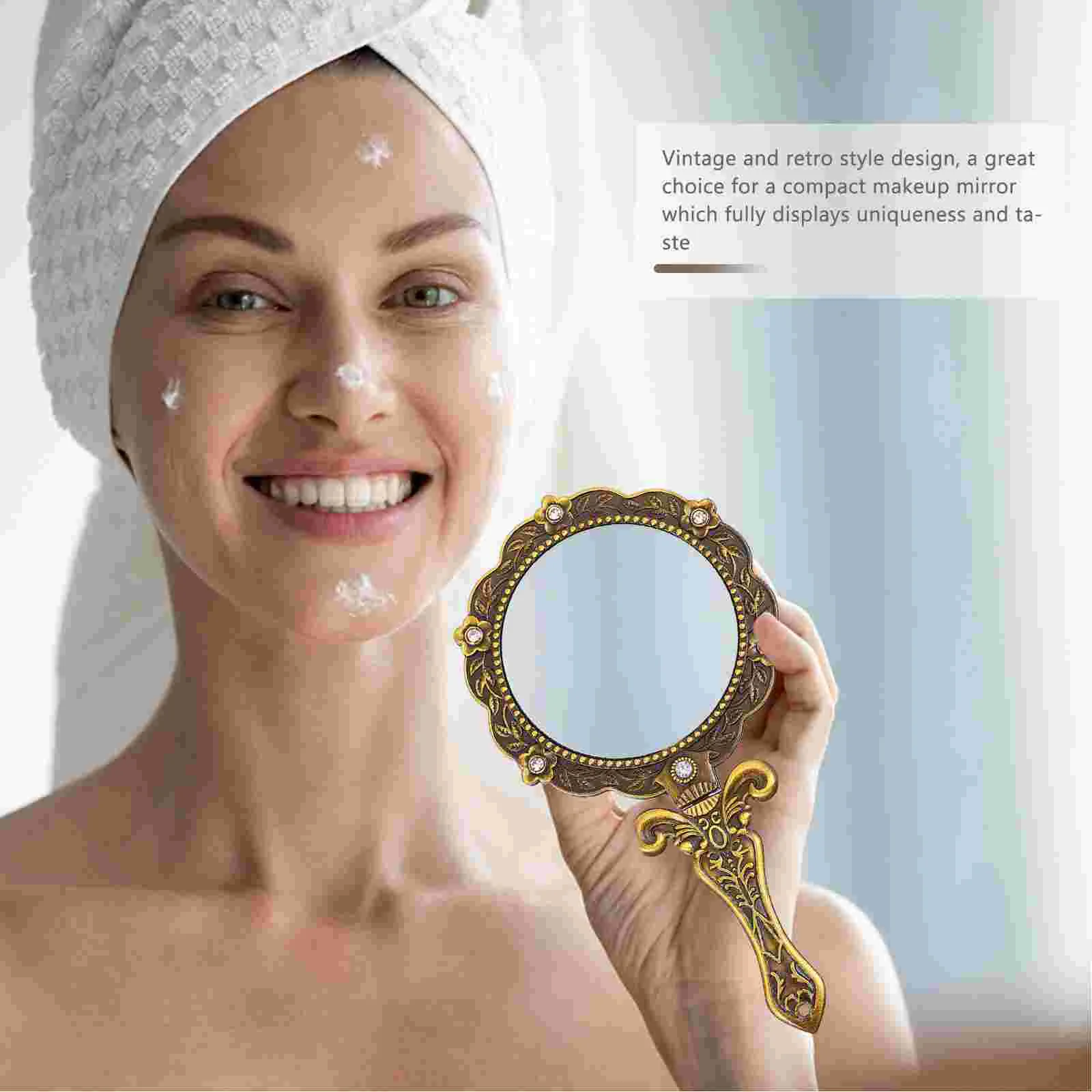 Handheld Mirror Makeup Vintage Vanity Mini Rhinestone Girlfriend Gift Folding 
Handheld Mirror Makeup Vintage Vanity Mini Rhinestone Girlfriend Gift Folding