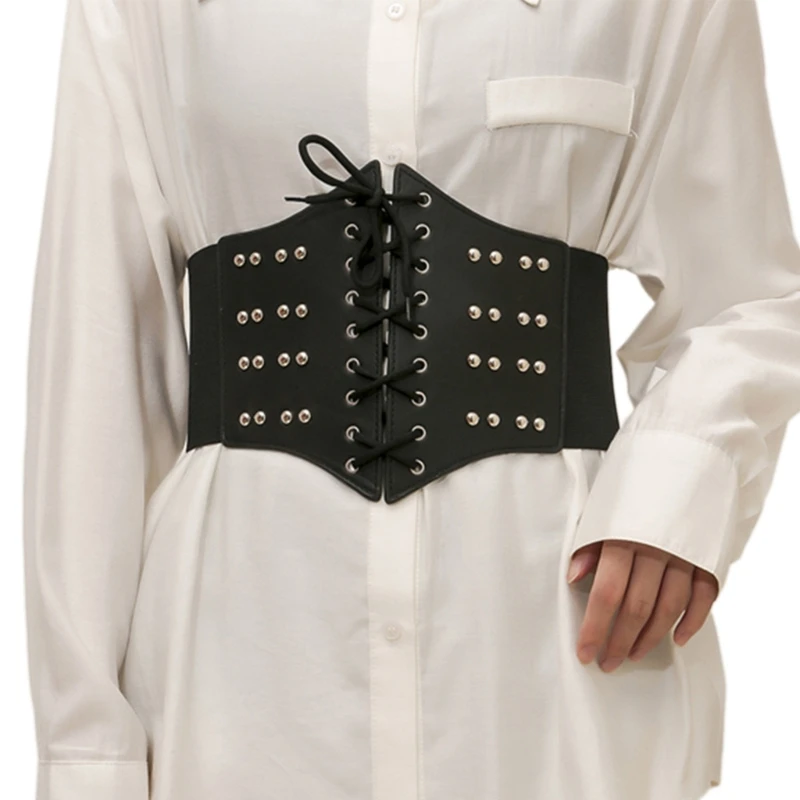 Gothic Alloy Studs Corset Underbust Women Wide Elastic Cummerbunds Strap Belts Masquerade Party Crop Top Body Shaper Girdle
Gothic Alloy Studs Corset Underbust Women Wide Elastic Cummerbunds Strap Belts Masquerade Party Crop Top Body Shaper Girdle
