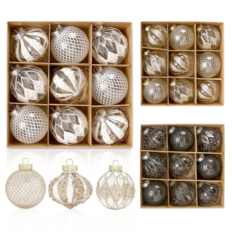 8cm 9pcs Christmas Decorations Boutique Transparent Painted PET Christmas Ball Set Pendant Christmas Tree Accessories Pendant
8cm 9pcs Christmas Decorations Boutique Transparent Painted PET Christmas Ball Set Pendant Christmas Tree Accessories Pendant