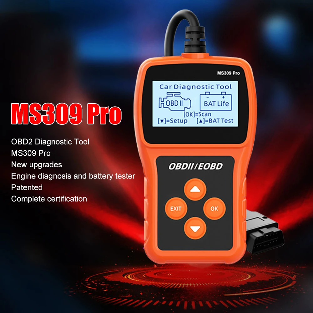 MS309PRO OBD2 Scanner Diagnostic Tool Battery Tester Car Fault Code Reader Automotive Engine Tester Analyzer 2.4" Display
MS309PRO OBD2 Scanner Diagnostic Tool Battery Tester Car Fault Code Reader Automotive Engine Tester Analyzer 2.4" Display