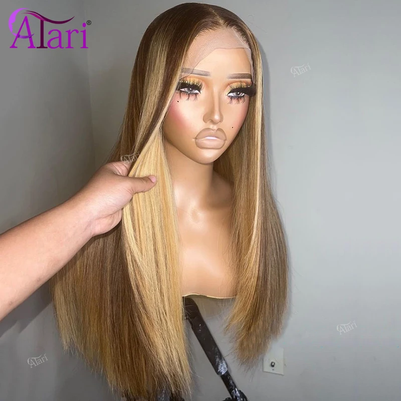 Highlights Honey Brown 13x6 Lace Frontal Straight Human Hair Wigs Transparent 13x4 Ombre Light Brown Lace Front Wig for Women
Highlights Honey Brown 13x6 Lace Frontal Straight Human Hair Wigs Transparent 13x4 Ombre Light Brown Lace Front Wig for Women