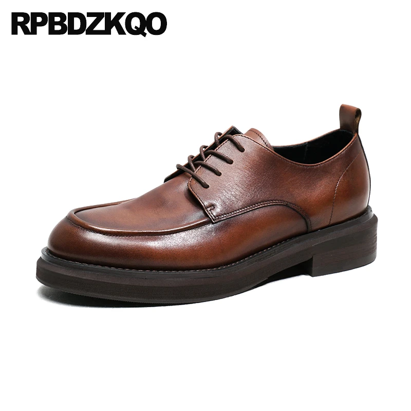 British Low Heel Brown Derby Real Leather Men Thick Sole Dress Cowhide Shoes Formal Lace Up Office Business Round Toe Oxfords
British Low Heel Brown Derby Real Leather Men Thick Sole Dress Cowhide Shoes Formal Lace Up Office Business Round Toe Oxfords