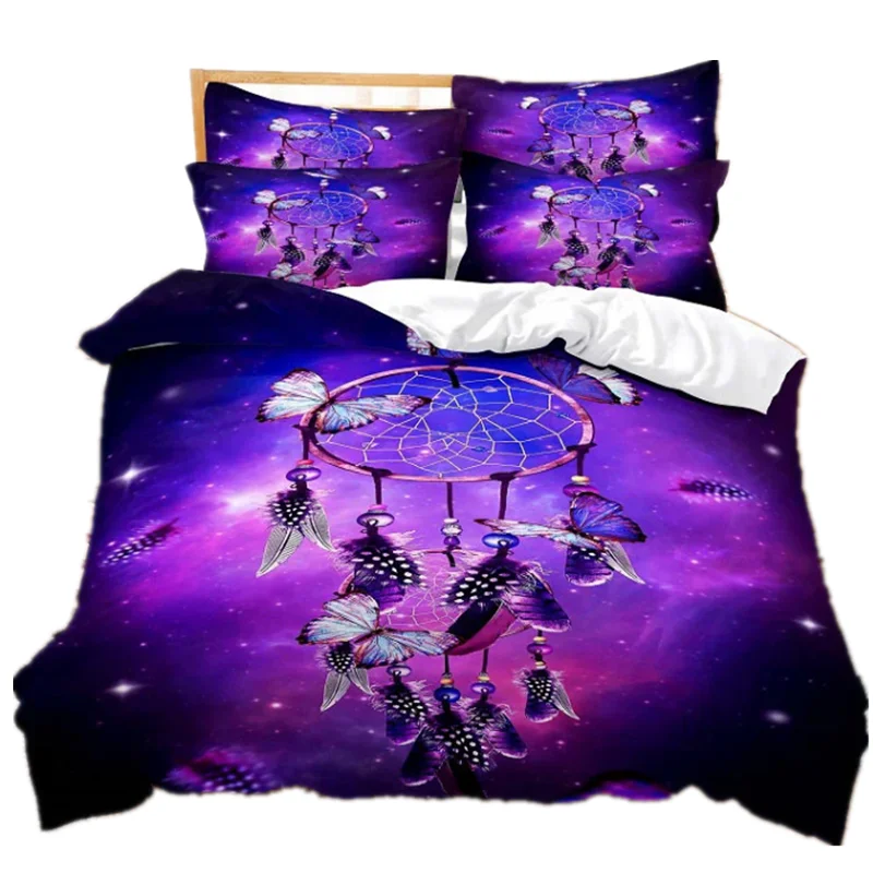 

Purple Bedding Set Linens Duvet Cover Bed Quilt Pillow Case 3D Comforter Lavender Butterfly Double Full King Queen Twin Single