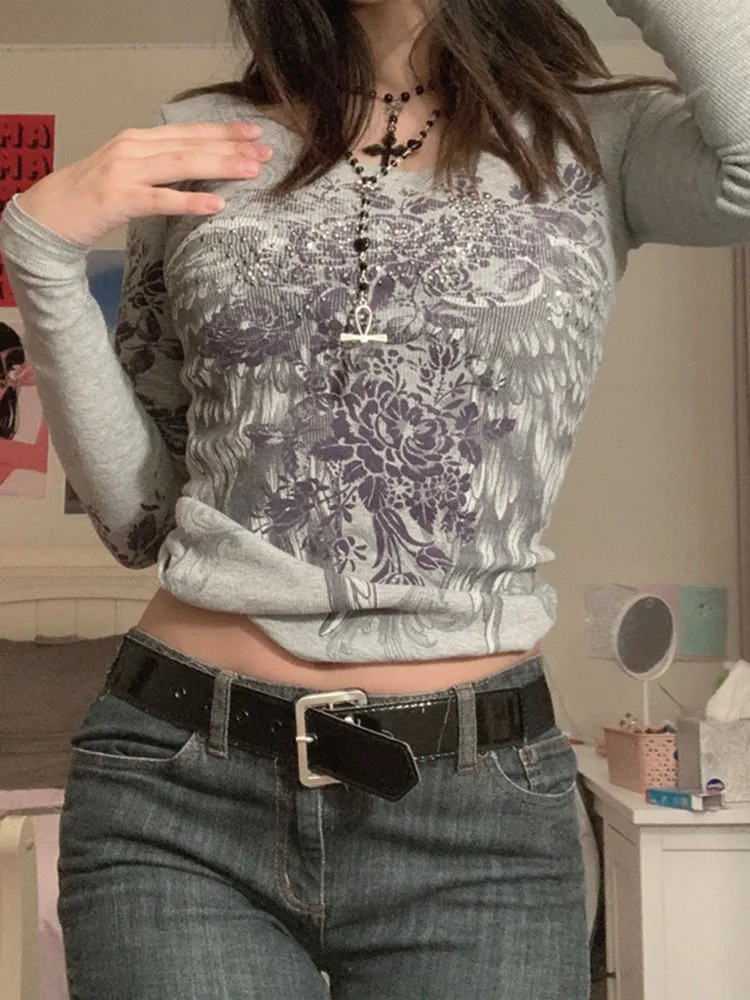 Топы с принтом Феи гранж Графические футболки винтажная индийская Эстетическая одежда кибер Y2k Тонкий Топ с длинным рукавом
Топы с принтом Феи гранж Графические футболки винтажная индийская Эстетическая одежда кибер Y2k Тонкий Топ с длинным рукавом