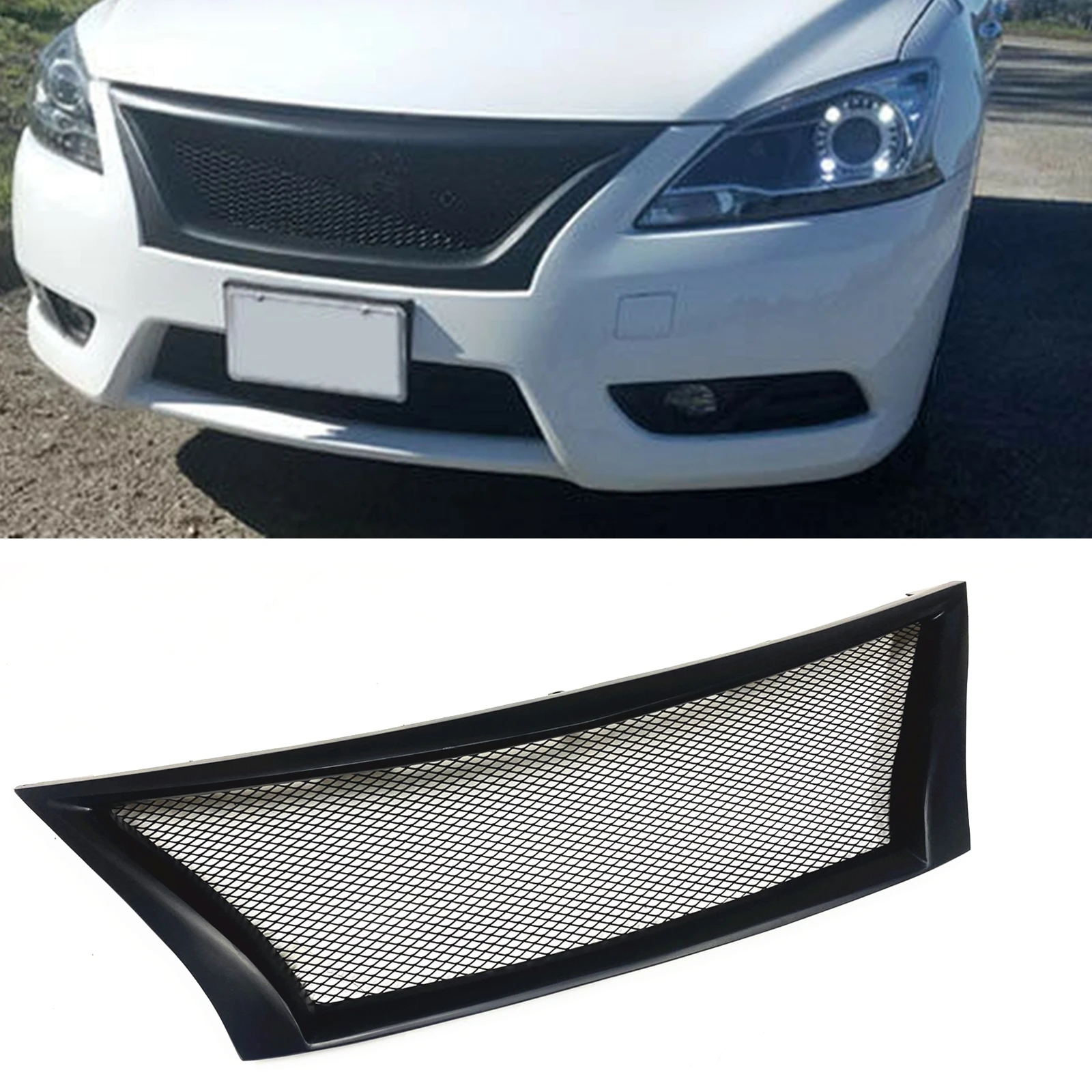 Car Front Grille Racing Grill Upper Bumper Hood Mesh Vent Grid Honeycomb Style For Nissan Sentra 2013-2015 
Car Front Grille Racing Grill Upper Bumper Hood Mesh Vent Grid Honeycomb Style For Nissan Sentra 2013-2015