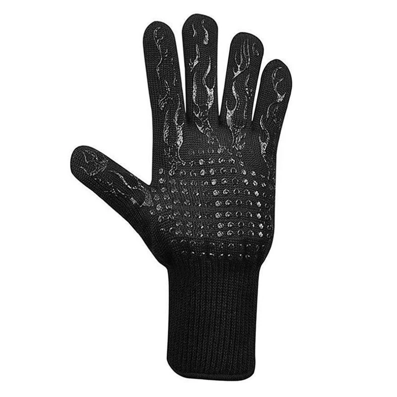 

1PC BBQ Grill Glove High Temperature Resistance Oven Mitts Fireproof Barbecue Heat Insulation Microwave Oven Glove BBQ Tool Mitt