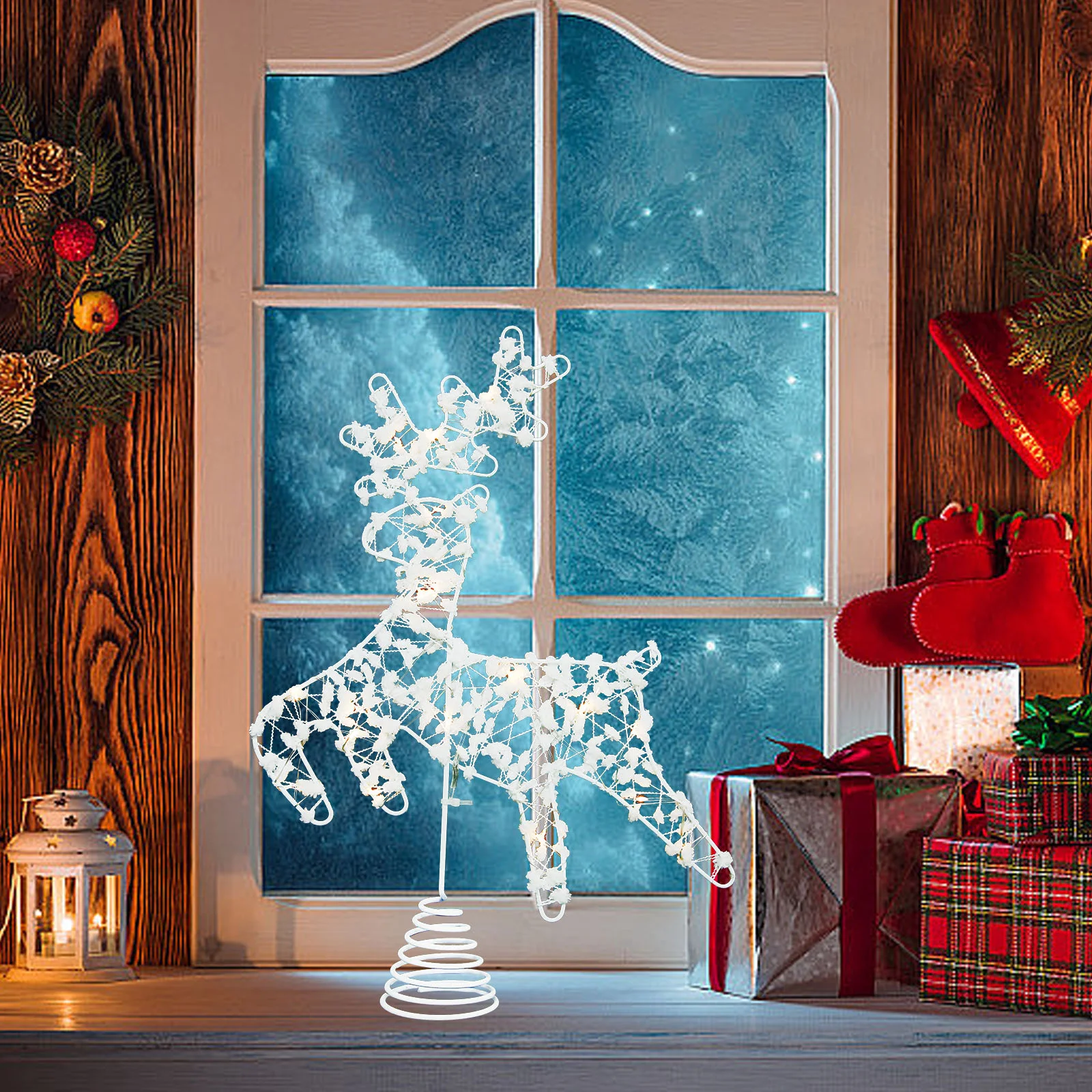 Decorate Santa Claus Decoration Light up Hollow Glitter Treetop Iron Xmas Ornament
Decorate Santa Claus Decoration Light up Hollow Glitter Treetop Iron Xmas Ornament