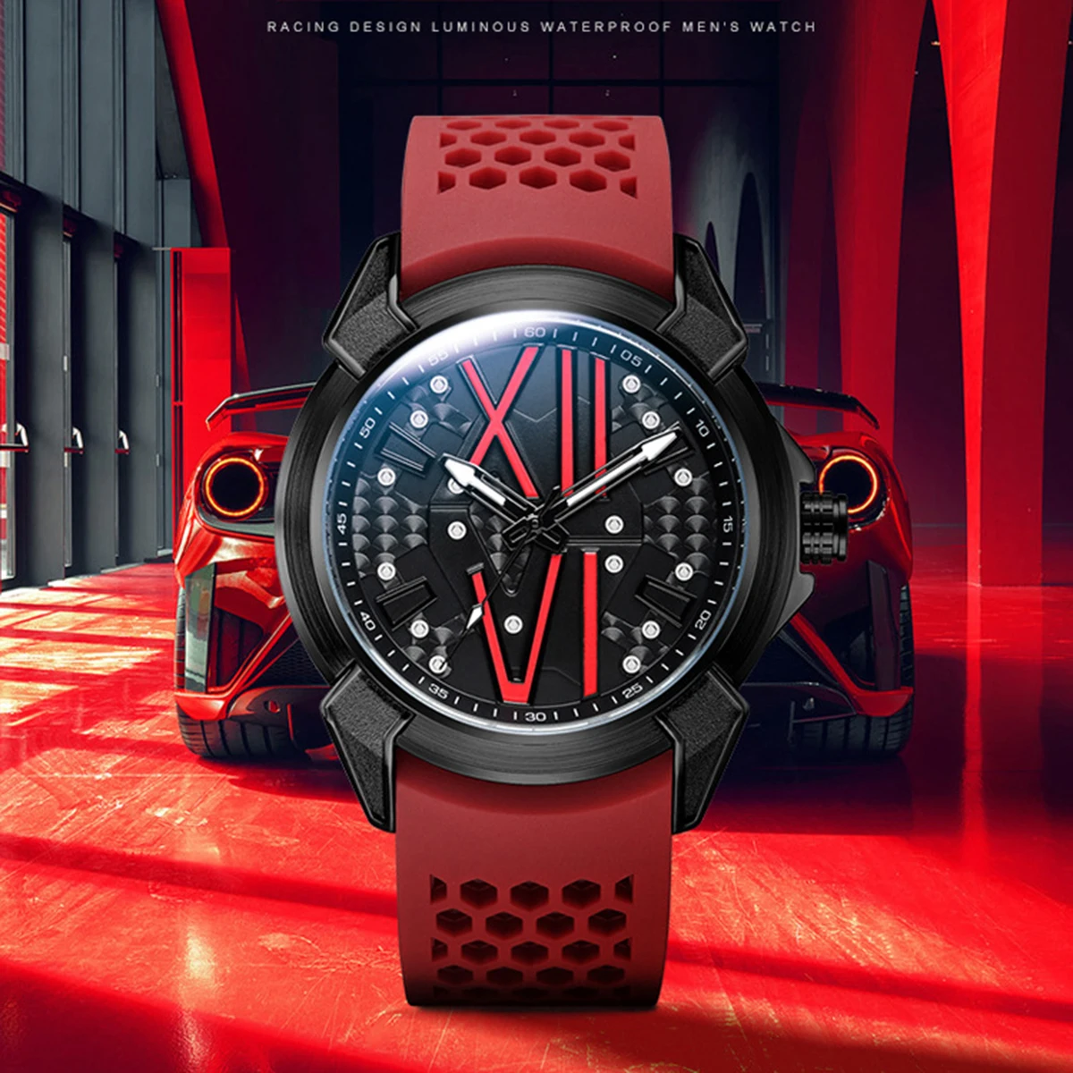 Luxury Men Black Red Sports Watch Silicone Strap Rubber Band Reloj with Luminous Hands Male Quartz Wristwatch Fashion Man Clock
Luxury Men Black Red Sports Watch Silicone Strap Rubber Band Reloj with Luminous Hands Male Quartz Wristwatch Fashion Man Clock