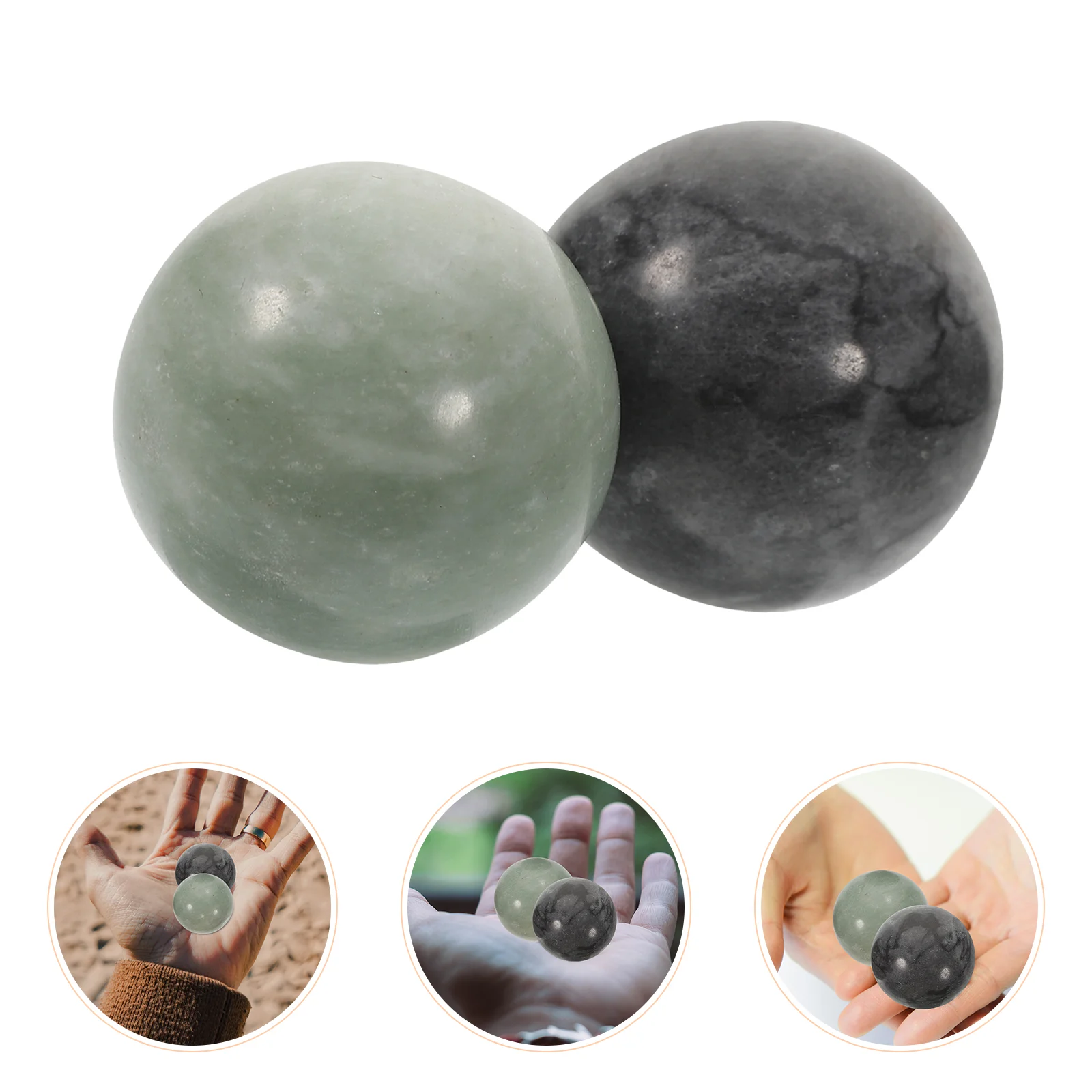 

2 Sets Ball Stress Marble Rolling Balls Hand Sports Massage Massagers Fitness Exercise