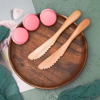 Wooden Cake Knife Japanese Style Cream Spreader Butter Cutter Solid Wood for Home Kitchen Baking Easy to Clean