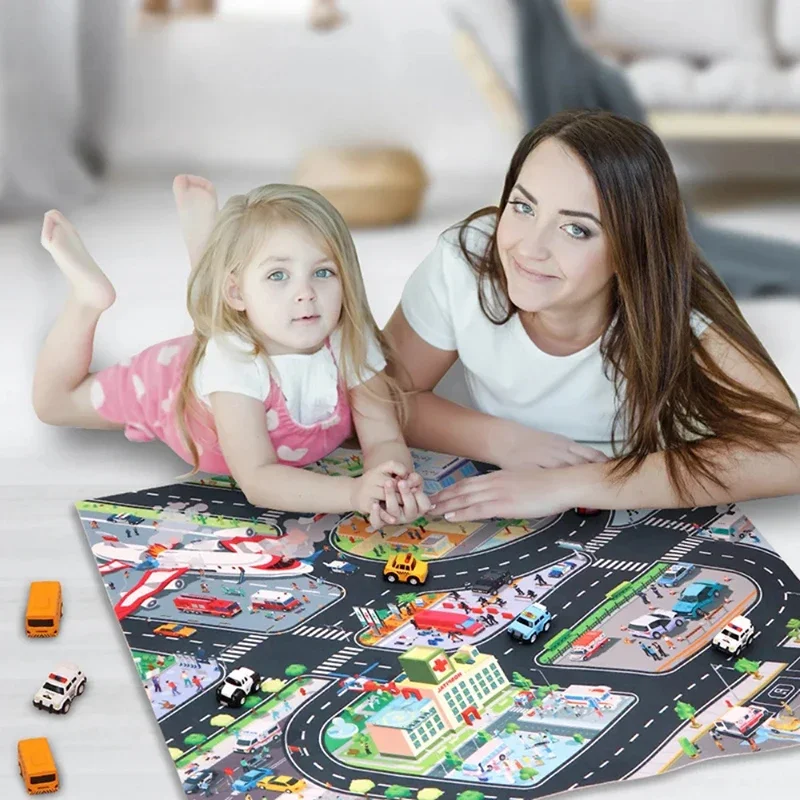 

Road Mat Children Traffic Car Map Boy Girls Educational Toy Road Carpet Playmat For Baby Mats Cartoon City Rug Kids Toys Games