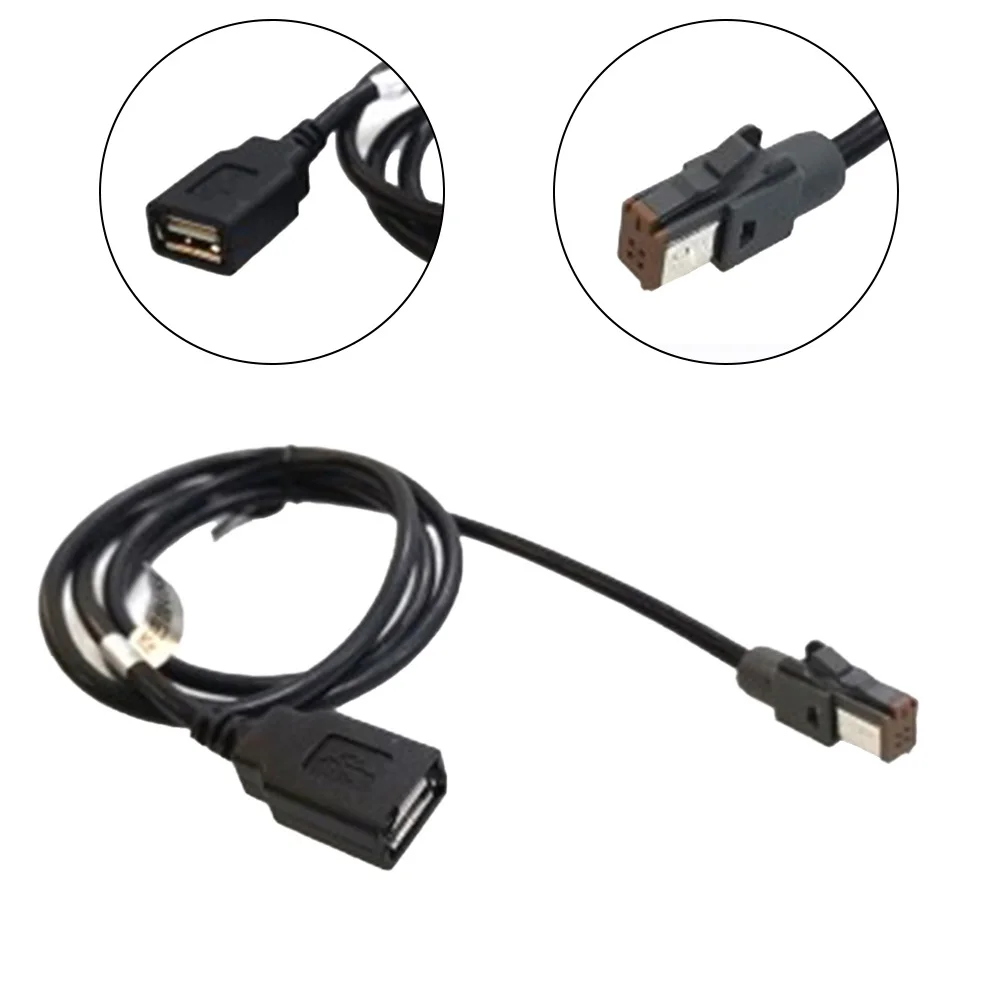 

Conector Wire USB Adapter Cable Audio Input Black Media Data Parts Replacement Vehicle 100cm Length 1pc 1pcs 1x