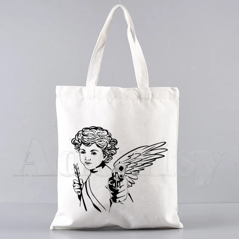 

Angel Women Shopping Bag Grocery Shopper Jute Bag Shopping Tote Bag Shoping Reusable Bolsa Compra Sacolas