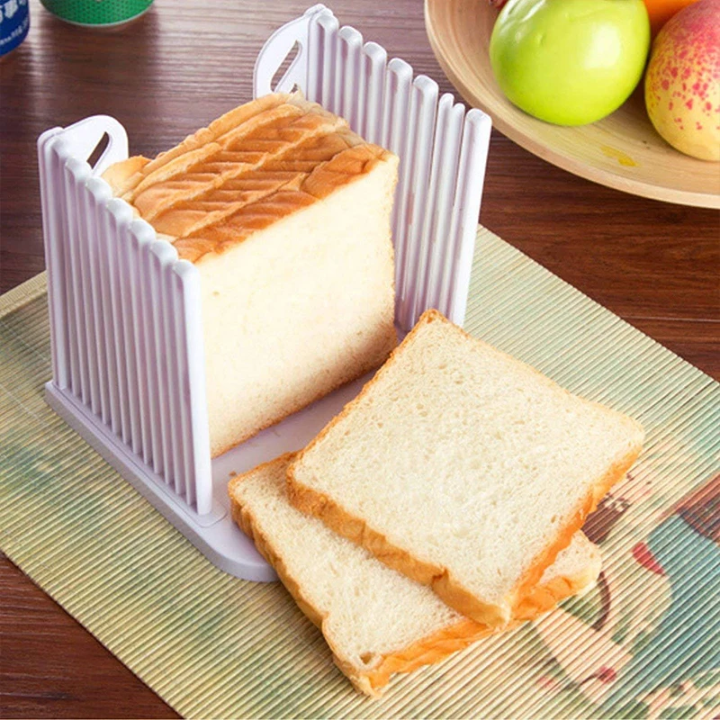 

Foldable Toast Bread Slicer Adjustable Plastic Bread Cutting Tools Loaf Cheese Slicer Pastry Cutter Rack Kitchen Gadgets