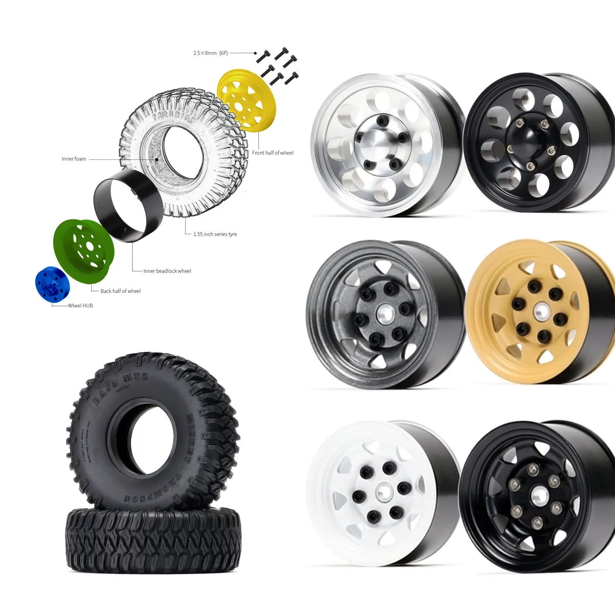 Новинка ENRON 1,55, колеса из сплава Beadlock, стандартные шины для 1/10 RC Crawler RC4WD D90 TF2 MST Jimny Axial 90069 Tamiya CC01 LC70
Новинка ENRON 1,55, колеса из сплава Beadlock, стандартные шины для 1/10 RC Crawler RC4WD D90 TF2 MST Jimny Axial 90069 Tamiya CC01 LC70