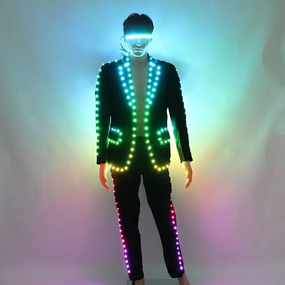 LED Suit Full Color Remote Control Glowing Costume For Wedding Stage Hosting,Bar Nightclub Man Luminous Clothing Fancy Wear 
LED Suit Full Color Remote Control Glowing Costume For Wedding Stage Hosting,Bar Nightclub Man Luminous Clothing Fancy Wear