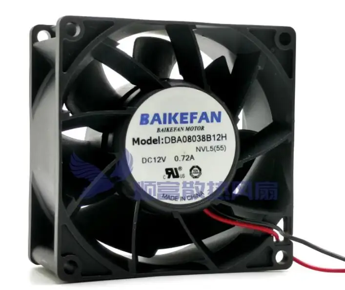 

2-проводной Вентилятор охлаждения сервера BAIKE DBA08038B12H DC 12 В 0.72A 80x80x38 мм