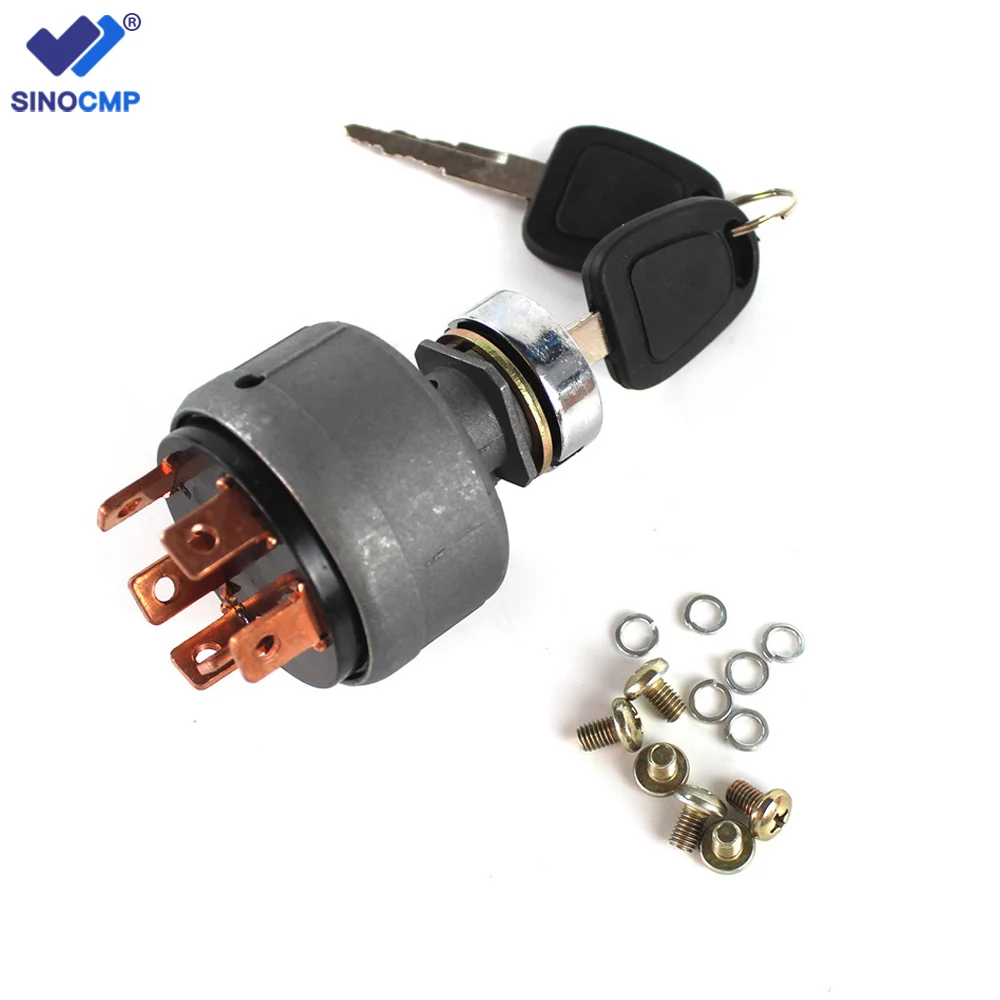 

SINOCMP 6 Pins Ignition Switch with 2 Keys for Doosan Daewoo DH220-7 DH220-5 Excavator with 3 month warranty