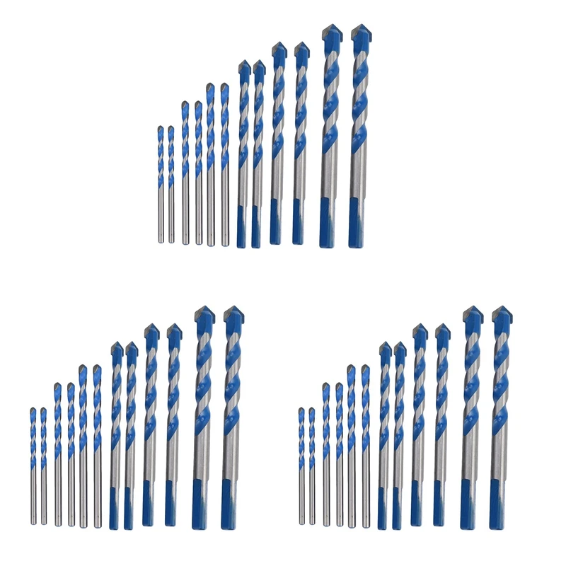

36 Pcs Masonry Drill Bits Set 3Mm To 12Mm Carbide Twist Tips For WALL, BRICK, CEMENT, CONCRETE, GLASS, WOOD)