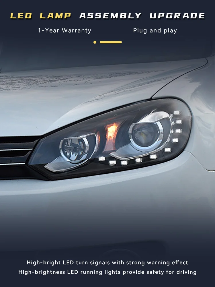 Car Lamps For VW Volkswagen 2010-2012 Golf 6 R20 Front Lights LED Turn Signal DRL Headlight HID Projector Lens Refit Auto Tools
Car Lamps For VW Volkswagen 2010-2012 Golf 6 R20 Front Lights LED Turn Signal DRL Headlight HID Projector Lens Refit Auto Tools