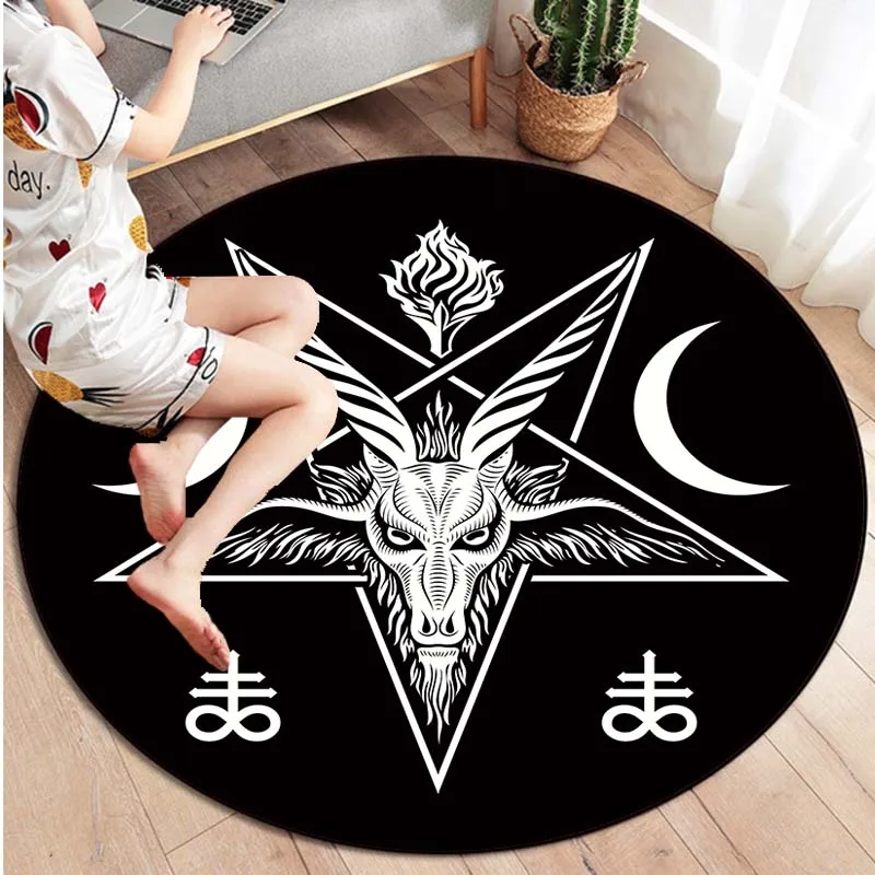 Dark Satan Round Carpet for Living Room Bathroom Bedroom Kitchen Floor Anti Slip Rug Aesthetic Large Carpet
Dark Satan Round Carpet for Living Room Bathroom Bedroom Kitchen Floor Anti Slip Rug Aesthetic Large Carpet