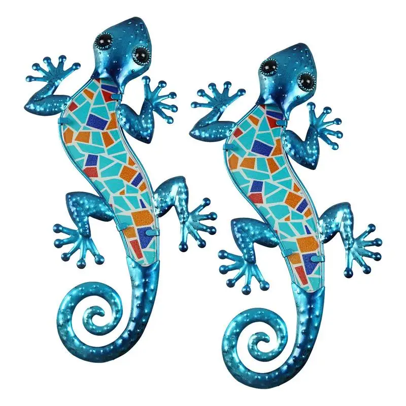 2Pcs Metal Gecko Wall Decoration Colorful Lizard Garden Art Miniatures Ornaments Hanging Glass Sculpture Outdoor Statues Fence
2Pcs Metal Gecko Wall Decoration Colorful Lizard Garden Art Miniatures Ornaments Hanging Glass Sculpture Outdoor Statues Fence