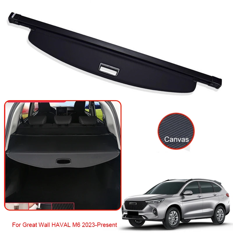 

Car Rear Trunk Curtain Cover Canvas Rear Rack Partition Shelter Storage Auto Accessories For Great Wall GWM HAVAL M6 2023-2025