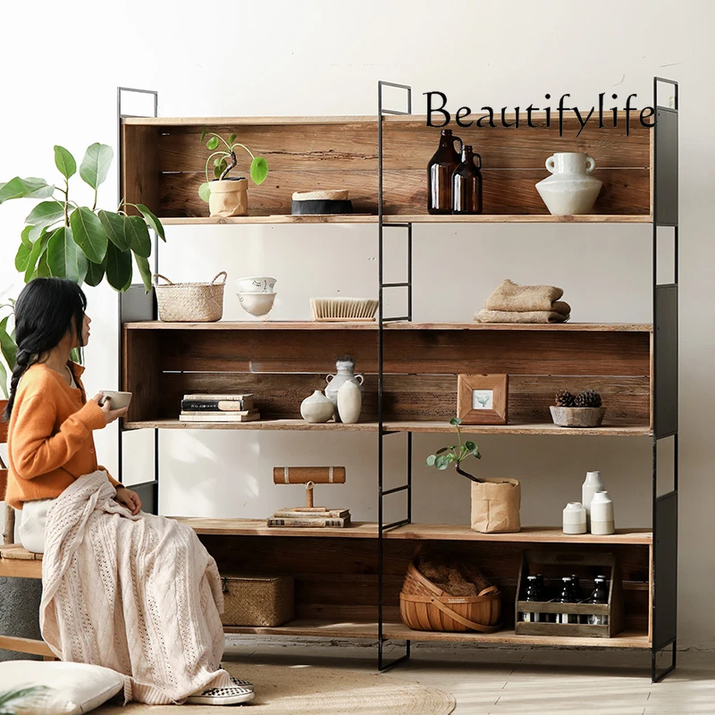Nordic Antique Style Wrought Iron Bookcase Floor Industrial Style Display Stand
Nordic Antique Style Wrought Iron Bookcase Floor Industrial Style Display Stand