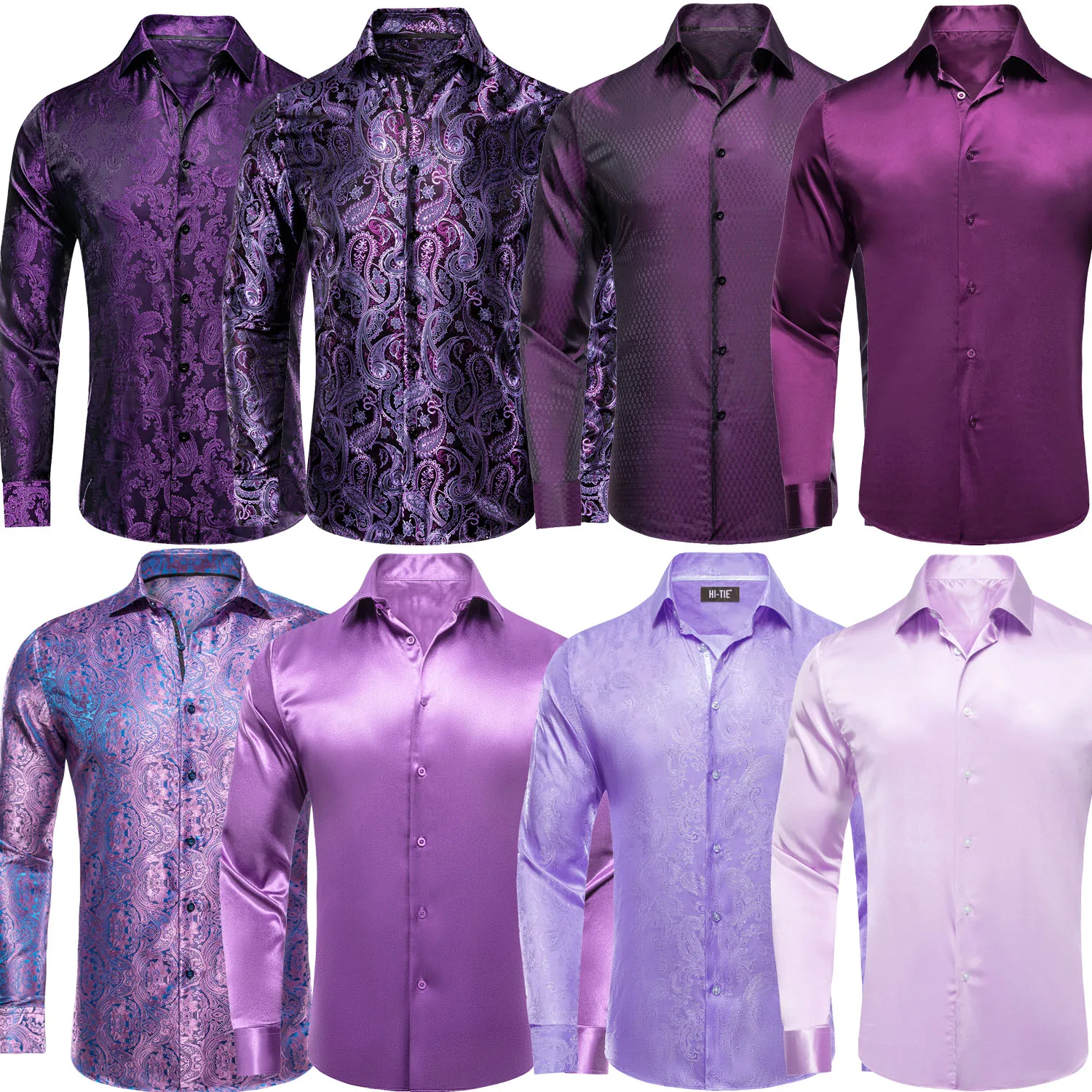 Spring Autumn Hi-Tie Men's Silk Shirt Purple Wedding Long Sleeve Jacquard Turndown-Collar Dress Suit Shirt Business Formal Party
Spring Autumn Hi-Tie Men's Silk Shirt Purple Wedding Long Sleeve Jacquard Turndown-Collar Dress Suit Shirt Business Formal Party