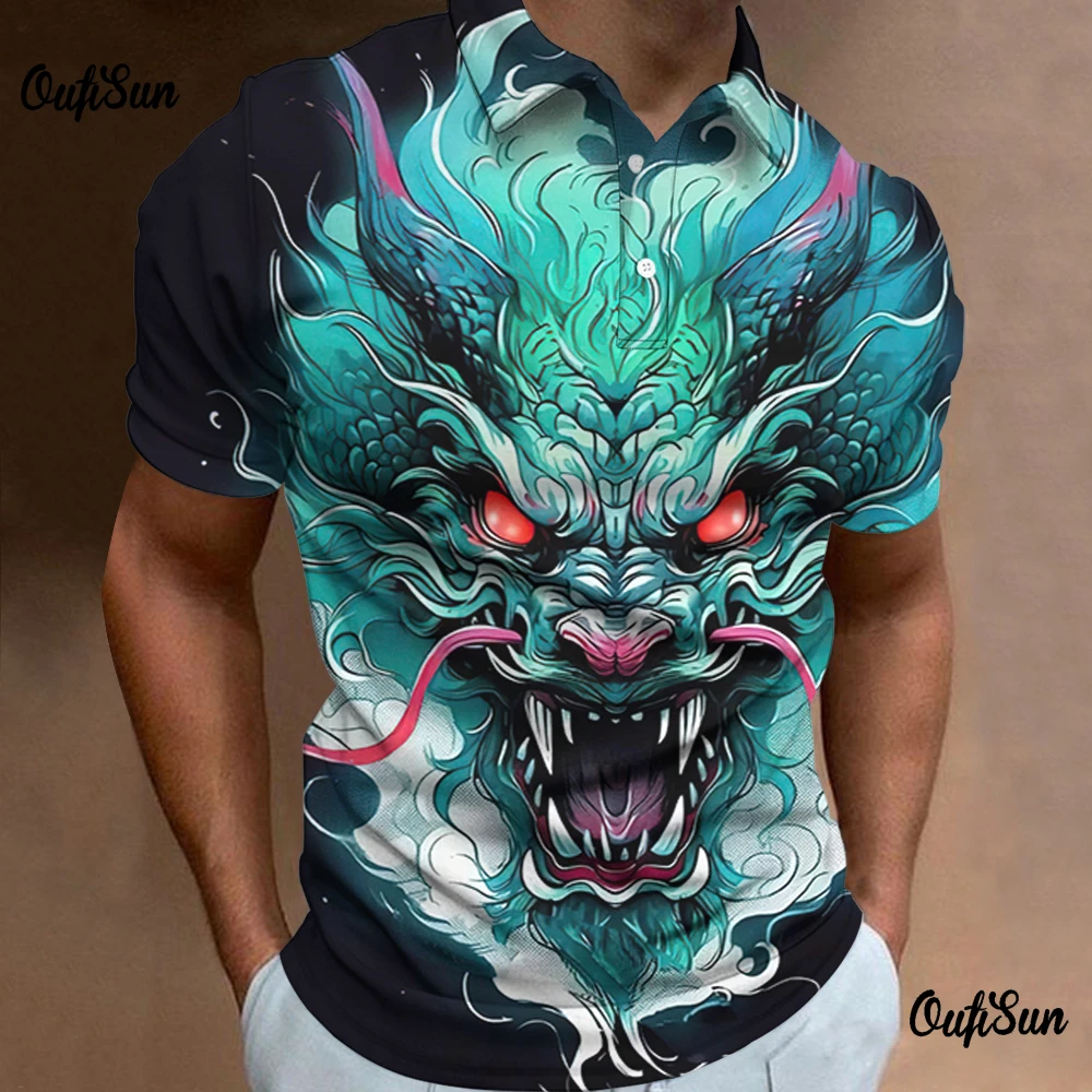 New Dragon Print Men's Polo Shirt Designer Clothes For Male's Oversize Shirt Male Polo Shirt Hot Sale
New Dragon Print Men's Polo Shirt Designer Clothes For Male's Oversize Shirt Male Polo Shirt Hot Sale