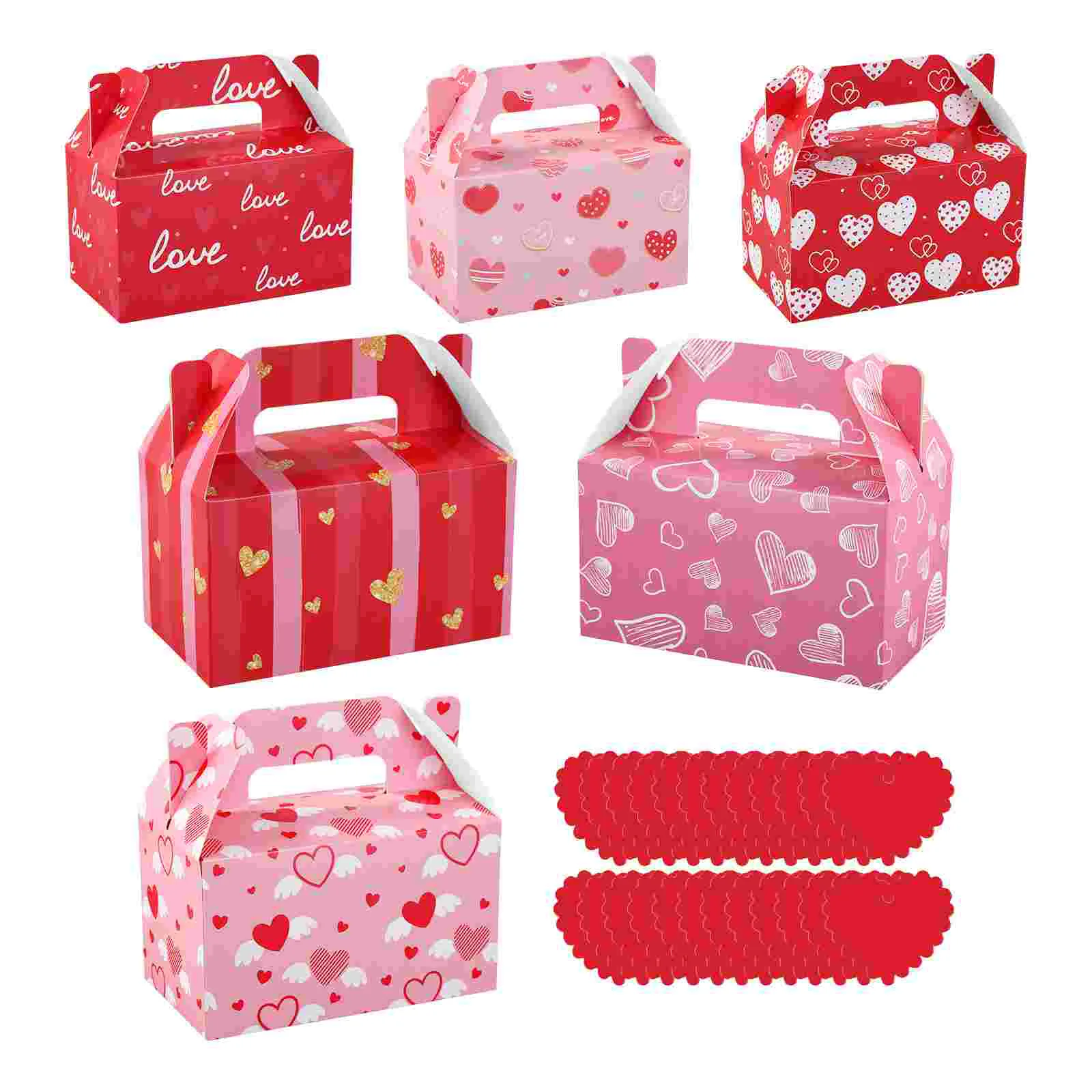 

Valentines Day Treat Boxes 24pcs, Cardboard Hearts Bag Wedding Party Treat Boxes Boxes Cookie Holders Candy Boxes Includes 24