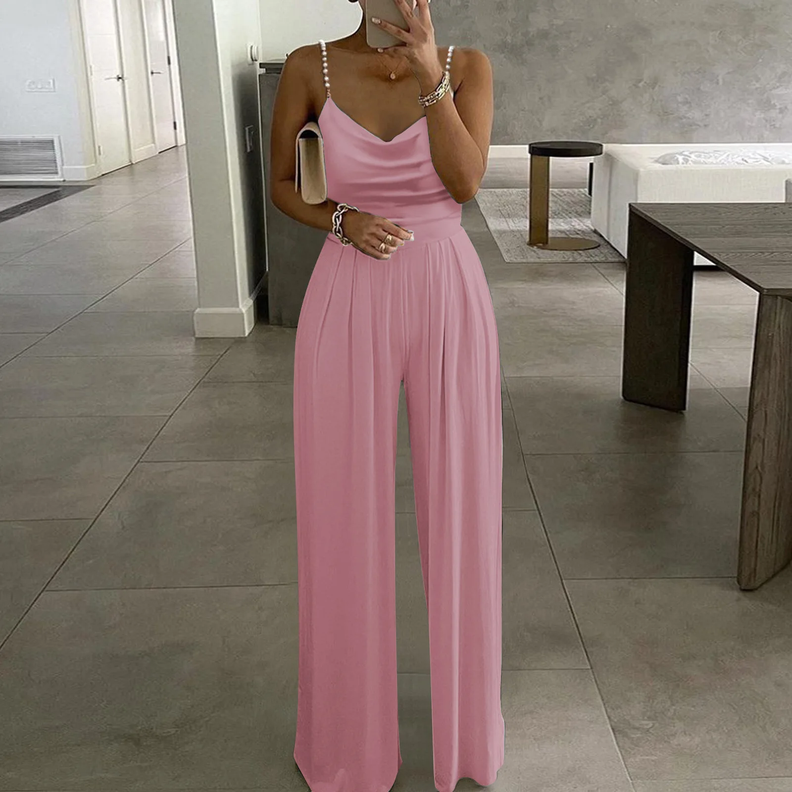 Women Jumpsuits 2023 New Summer Spaghetti Wide Leg Pant Slim Rompers Female Elegant Formal Party Graduation One Peice
Women Jumpsuits 2023 New Summer Spaghetti Wide Leg Pant Slim Rompers Female Elegant Formal Party Graduation One Peice