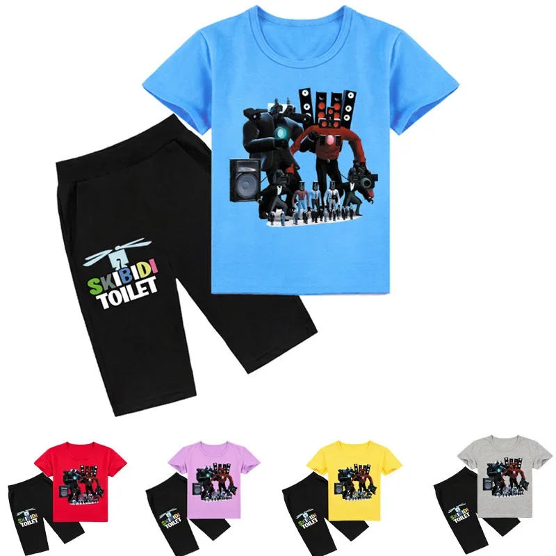 Skibidi Toilet Surveillance Man Toilet Man Printed Casual Short-sleeved T-shirt for Boys and Girls + Shorts Set
Skibidi Toilet Surveillance Man Toilet Man Printed Casual Short-sleeved T-shirt for Boys and Girls + Shorts Set