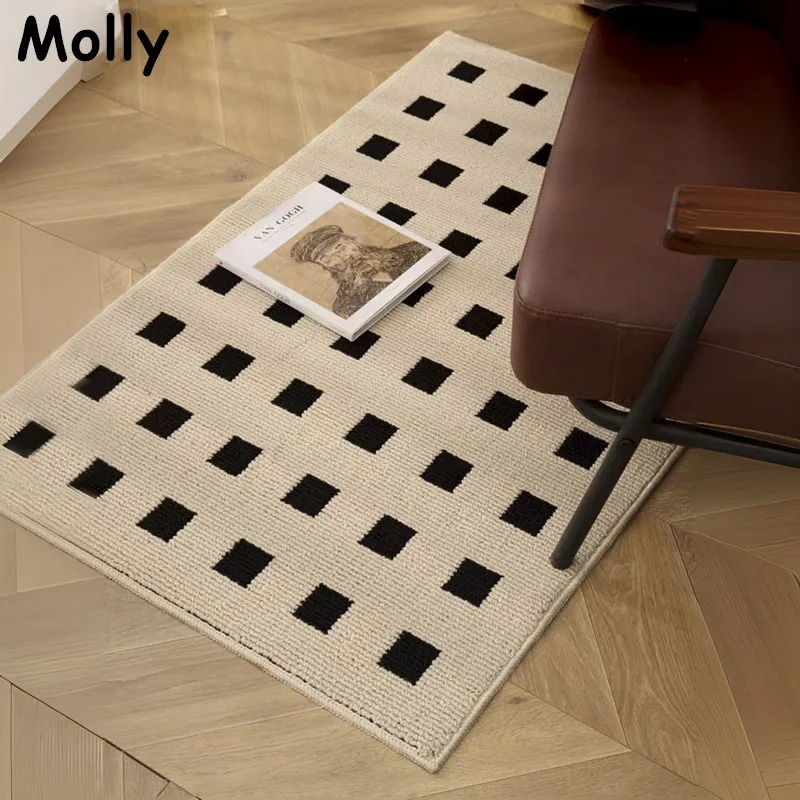 

Nordic Plaid Doormat Entrance Mats Non-slip Bathroom Rug Toilet Foot Pad Checkerboard Area Rugs Welcome Mat Washroom Floor Mat