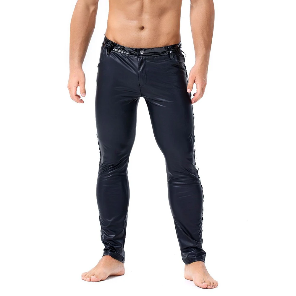 Mens Faux PU Leather Skinny Slim Fit Straight Leg Trousers Leggings Biker Pants Casual Fashion All Season Male Street Wear Pants
Mens Faux PU Leather Skinny Slim Fit Straight Leg Trousers Leggings Biker Pants Casual Fashion All Season Male Street Wear Pants