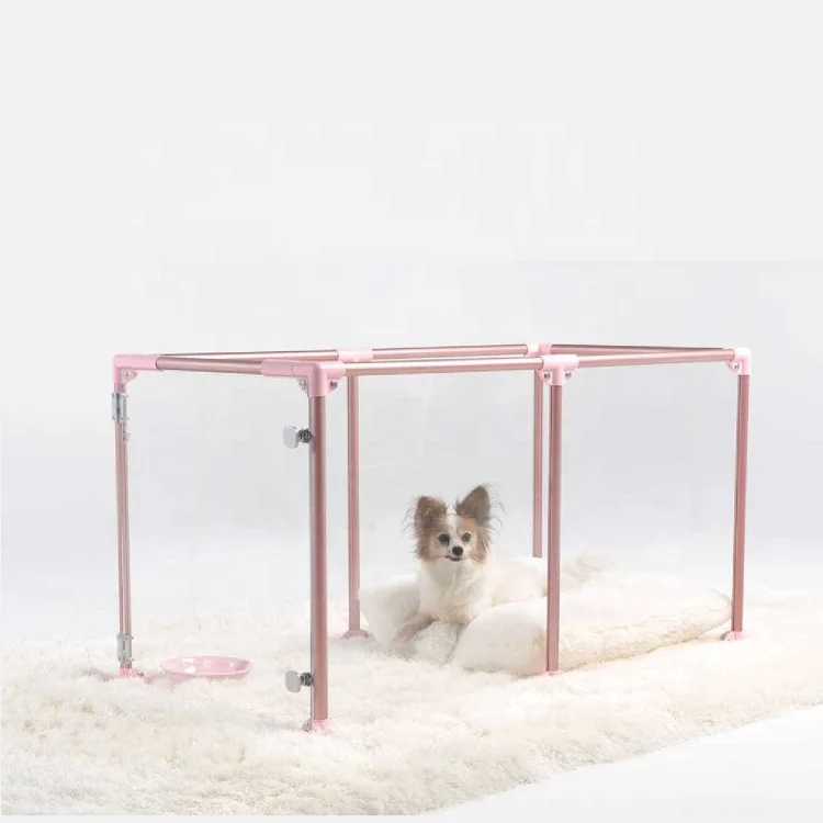 

Manufacturer acrylic aluminium detachable safety heavy duty large pet supplies transparent indoor cat dog kennel house fence pen