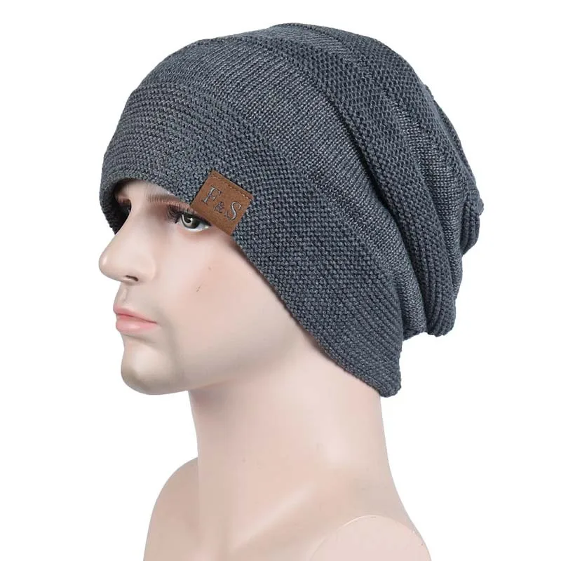 New Unisex Slouchy Winter Hats Add Fur Lined Men And Women Warm Beanie Cap Casual Label Decor Winter Knitted Hats New Unisex Slouchy Winter Hats Add Fur Lined Men And Women Warm Beanie Cap Casual Label Decor Winter Knitted Hats