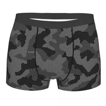 Mens Camouflage Of Dots Underwear Black And White Military Novelty Boxer Briefs Shorts Panties Male Underpants Plus Size